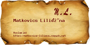 Matkovics Liliána névjegykártya